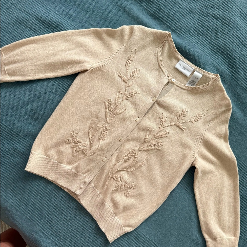 Liz Claiborne flower Cardigan Petite P